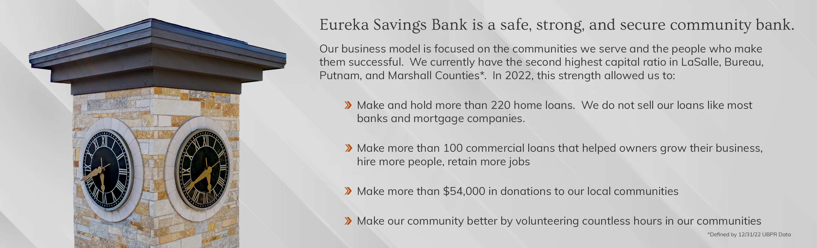 Eureka Savings Bank is a safe, strong, and secure community bank.